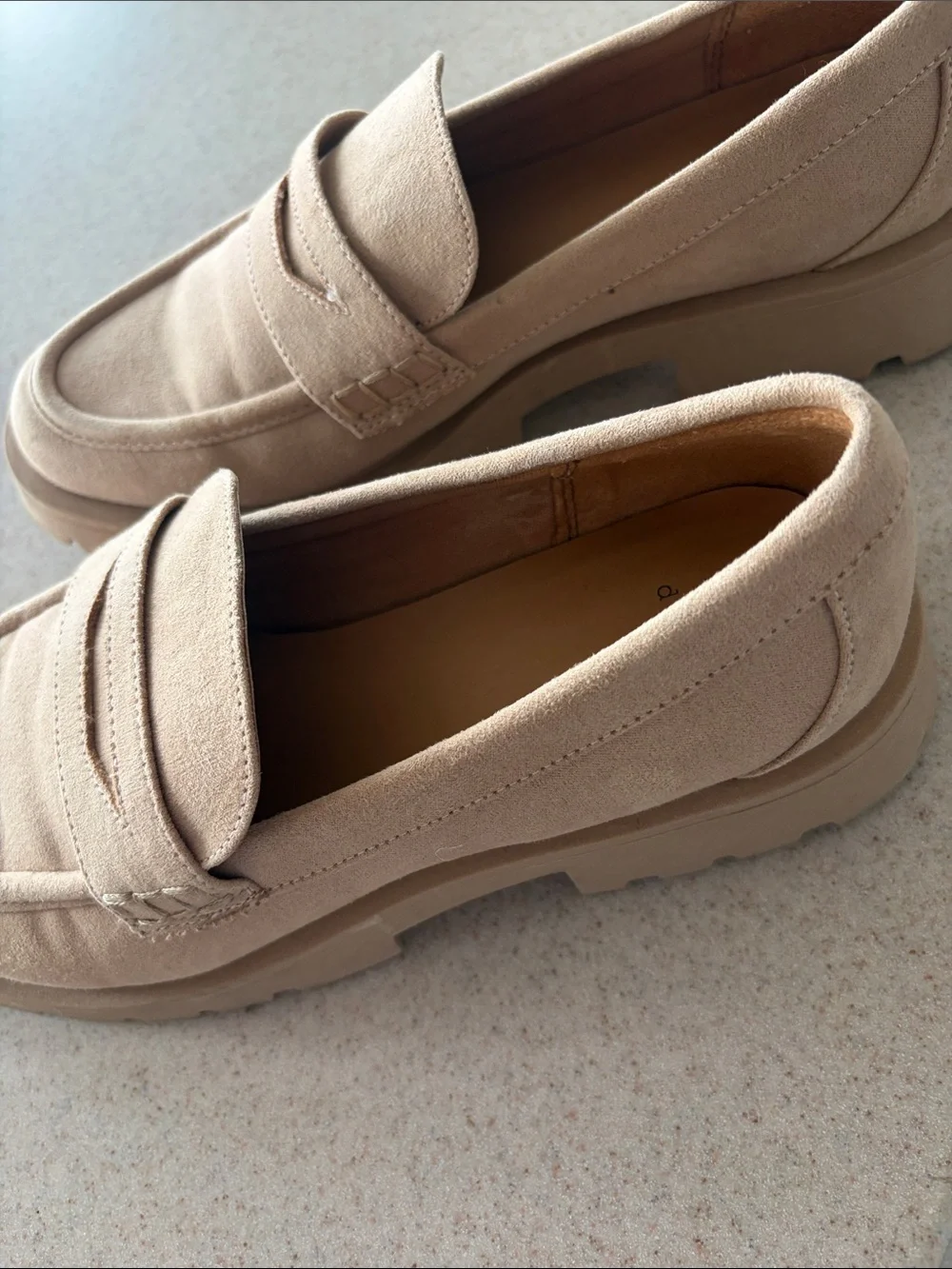 Women’s Suede Penny Loafers in Tan